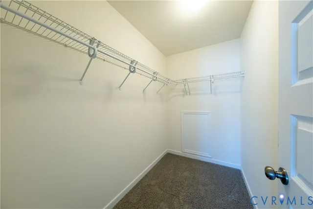 a view of a room with racks on the wall