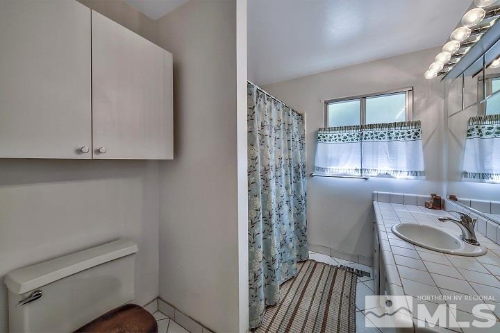 252 North Benjamin Drive Stateline, NV 89449 - Photo 13 of 19 a bathroom with a sink a toilet and shower