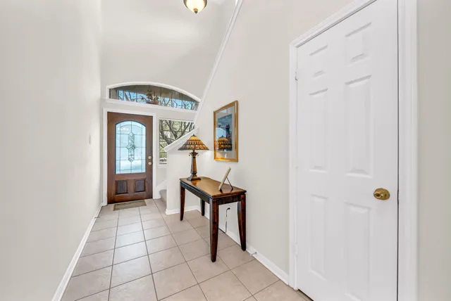 a view of an entryway with sitting area