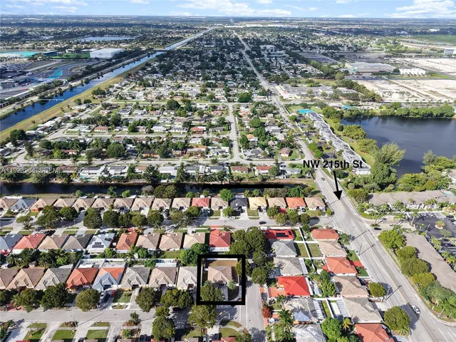 an aerial view of a city