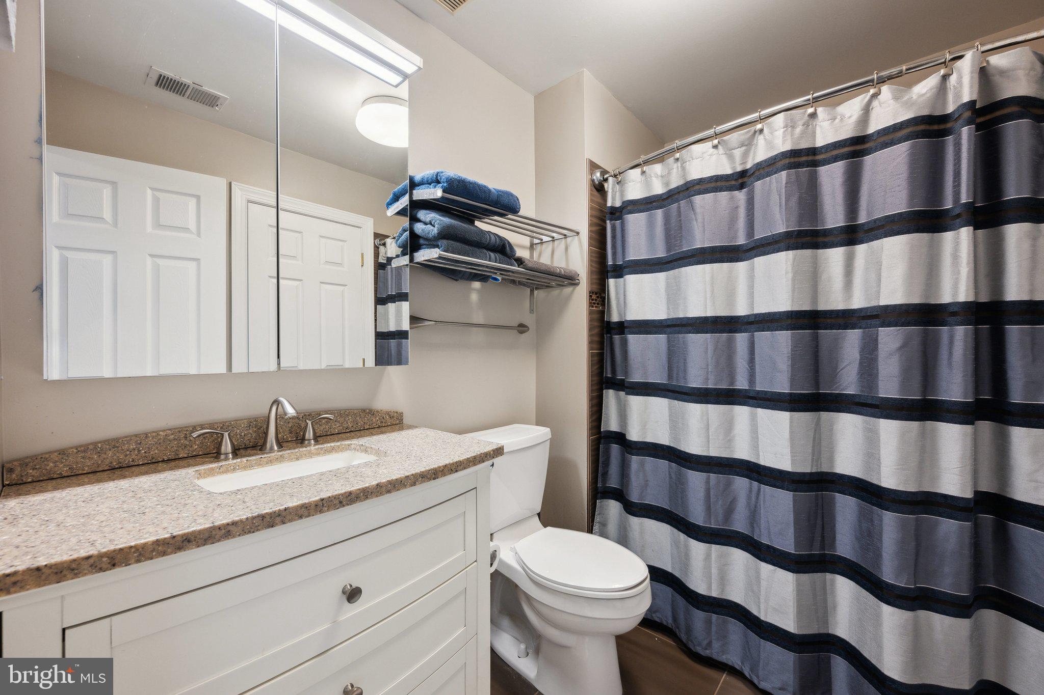 304 Thompson Dairy Way Rockville, MD 20850 - Photo 24 of 42 a bathroom with a granite countertop sink a toilet and a mirror