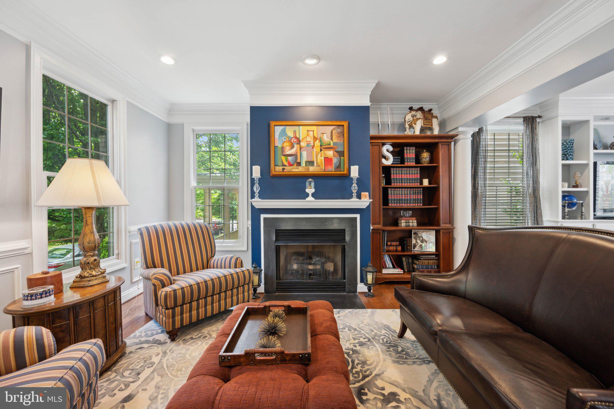304 Thompson Dairy Way Rockville, MD 20850 - Photo 6 of 42 a living room with furniture and a fireplace