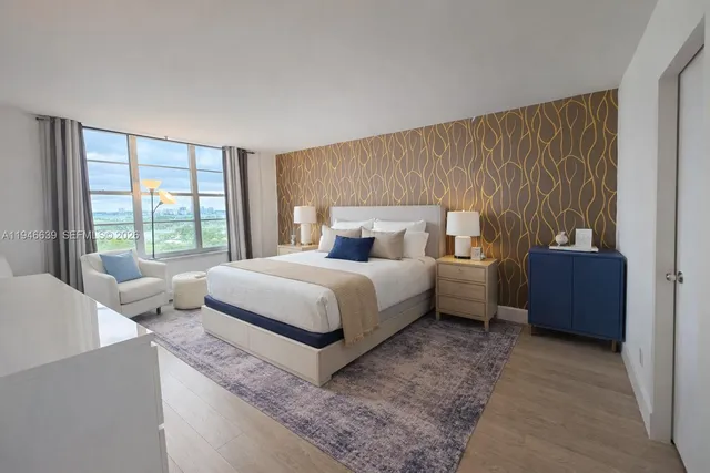 a bed room with a bed and a couch