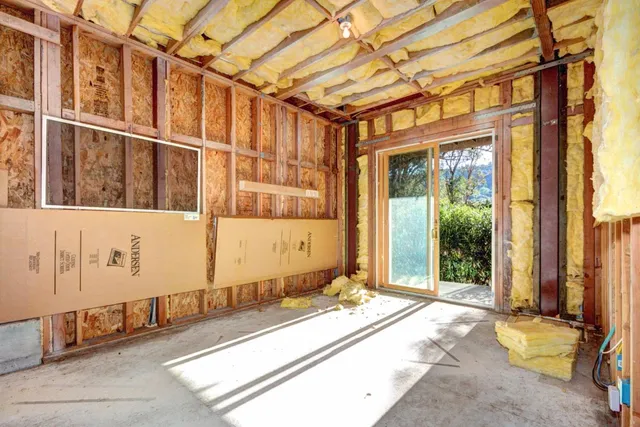 a front view of a house with a outdoor space