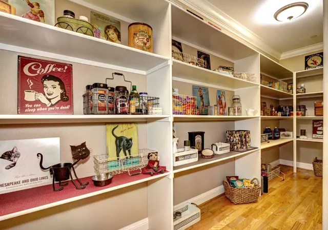 a room with storage and utility