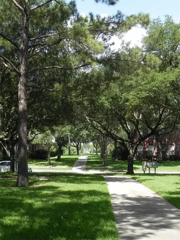 a view of a lake from a yard