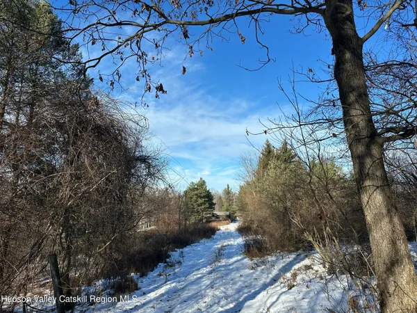 a view of a snow on the side of a road
