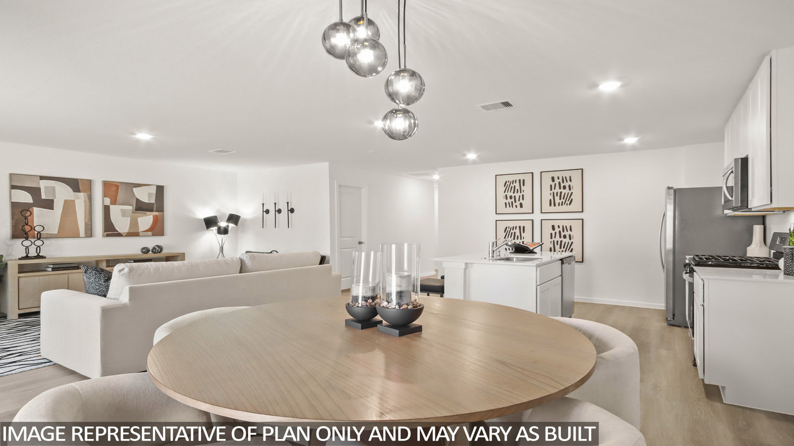 181 Baby Calf Roping Road Jarrell, TX 76537 - Photo 7 of 23 a view of kitchen center island and living room