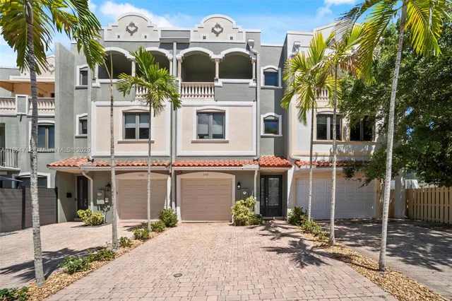 a front view of a building with street