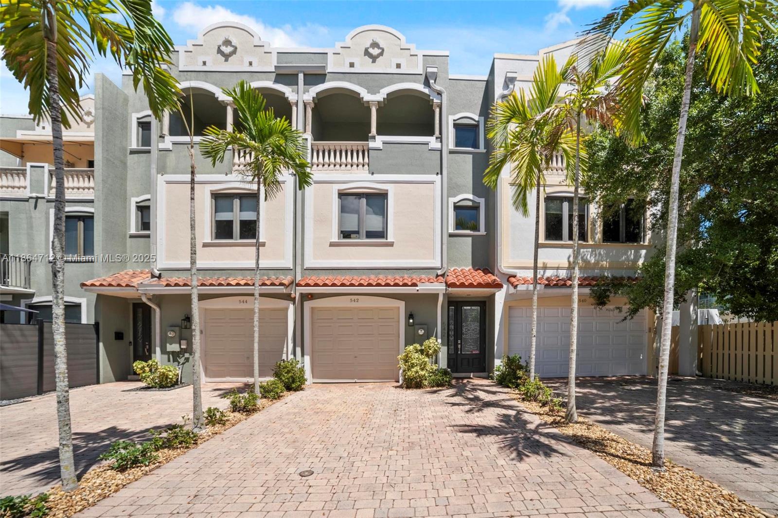 a front view of a building with street