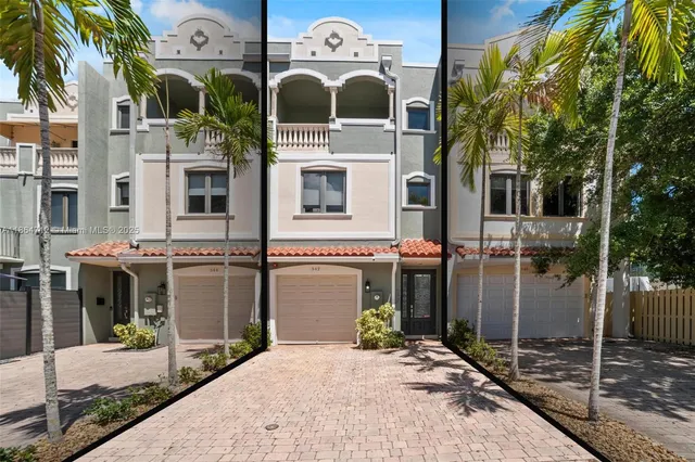 a front view of a building with street