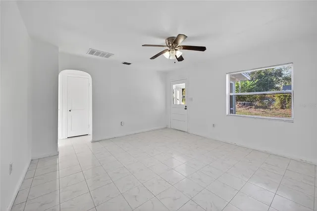 an empty room with a window