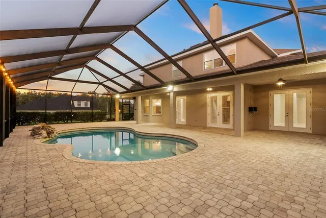 a view of outdoor space with garden and trees