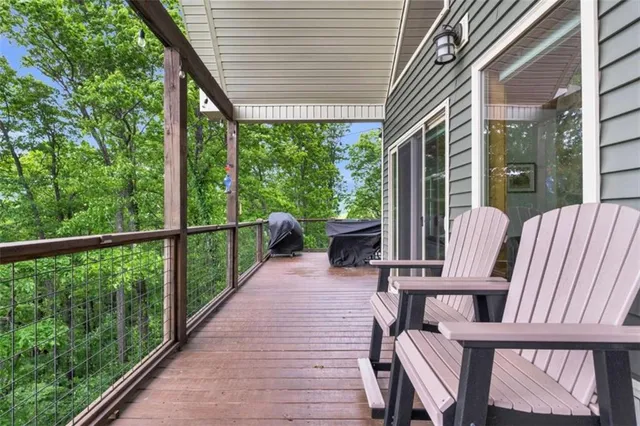 a view of a balcony with an outdoor space