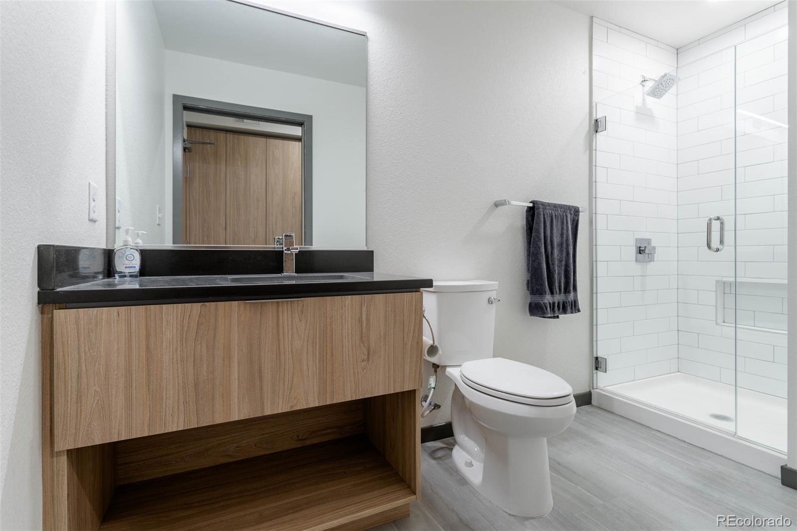 603 Inca Street, Unit 216 Denver, CO 80204 - Photo 18 of 22 a bathroom with a toilet a sink and shower