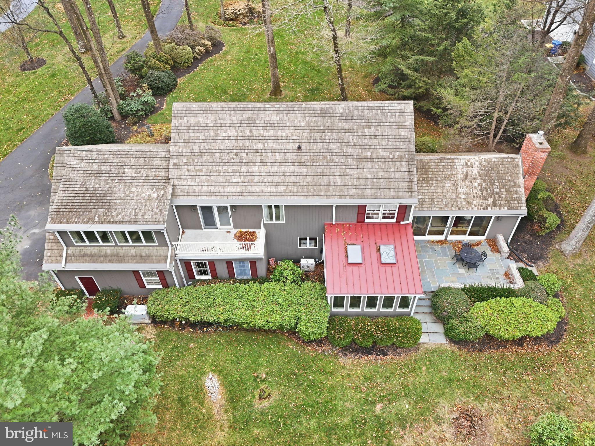 14 Devon Drive New Hope, PA 18938 - Photo 29 of 40 an aerial view of a house with a garden and a yard