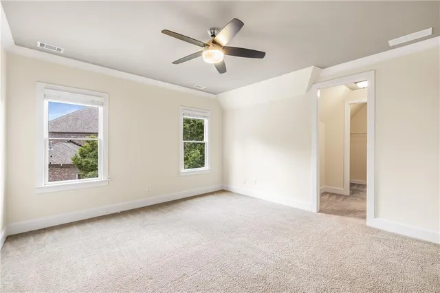 an aerial view of a pool