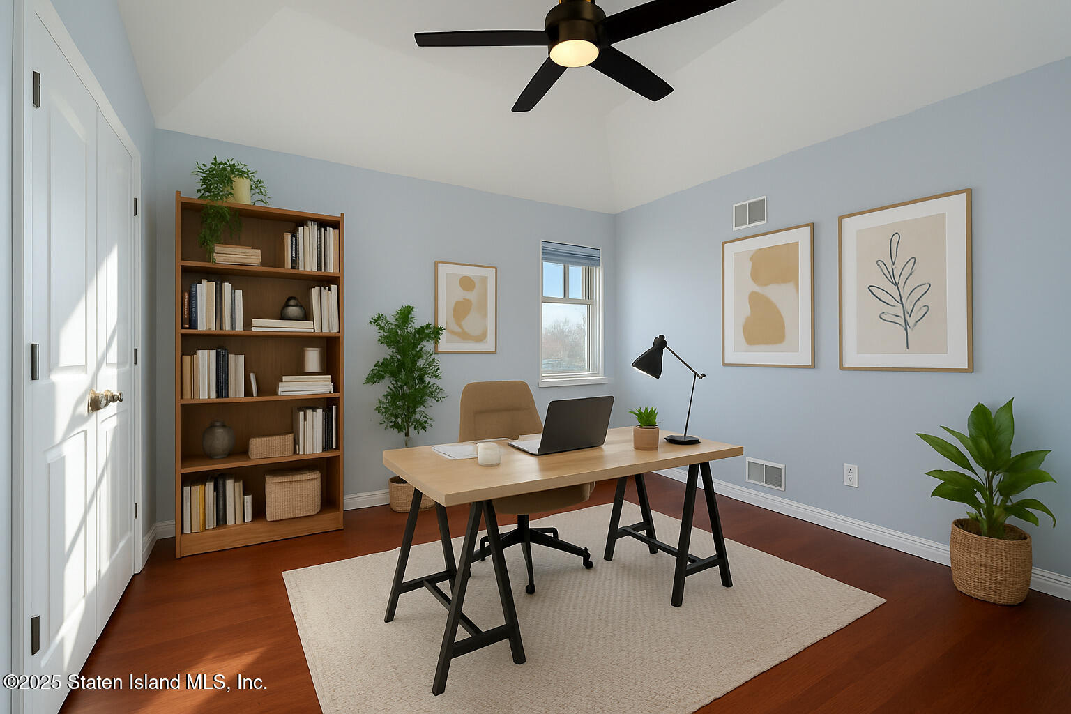 281 Arlene Street Staten Island, NY 10314 - Photo 18 of 42 a workspace with furniture window and wooden floor