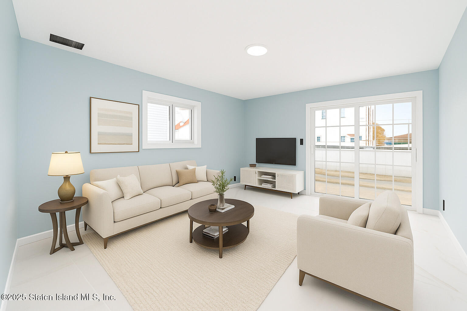 281 Arlene Street Staten Island, NY 10314 - Photo 24 of 42 a living room with furniture a flat screen tv and a window