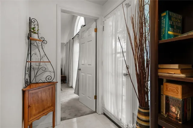 a view of an entryway with sitting space