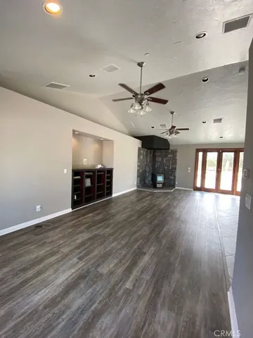 a view of a ceiling fan