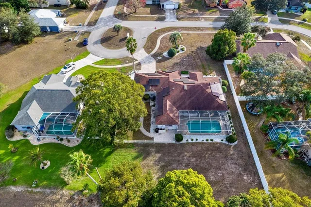 an aerial view of multiple house