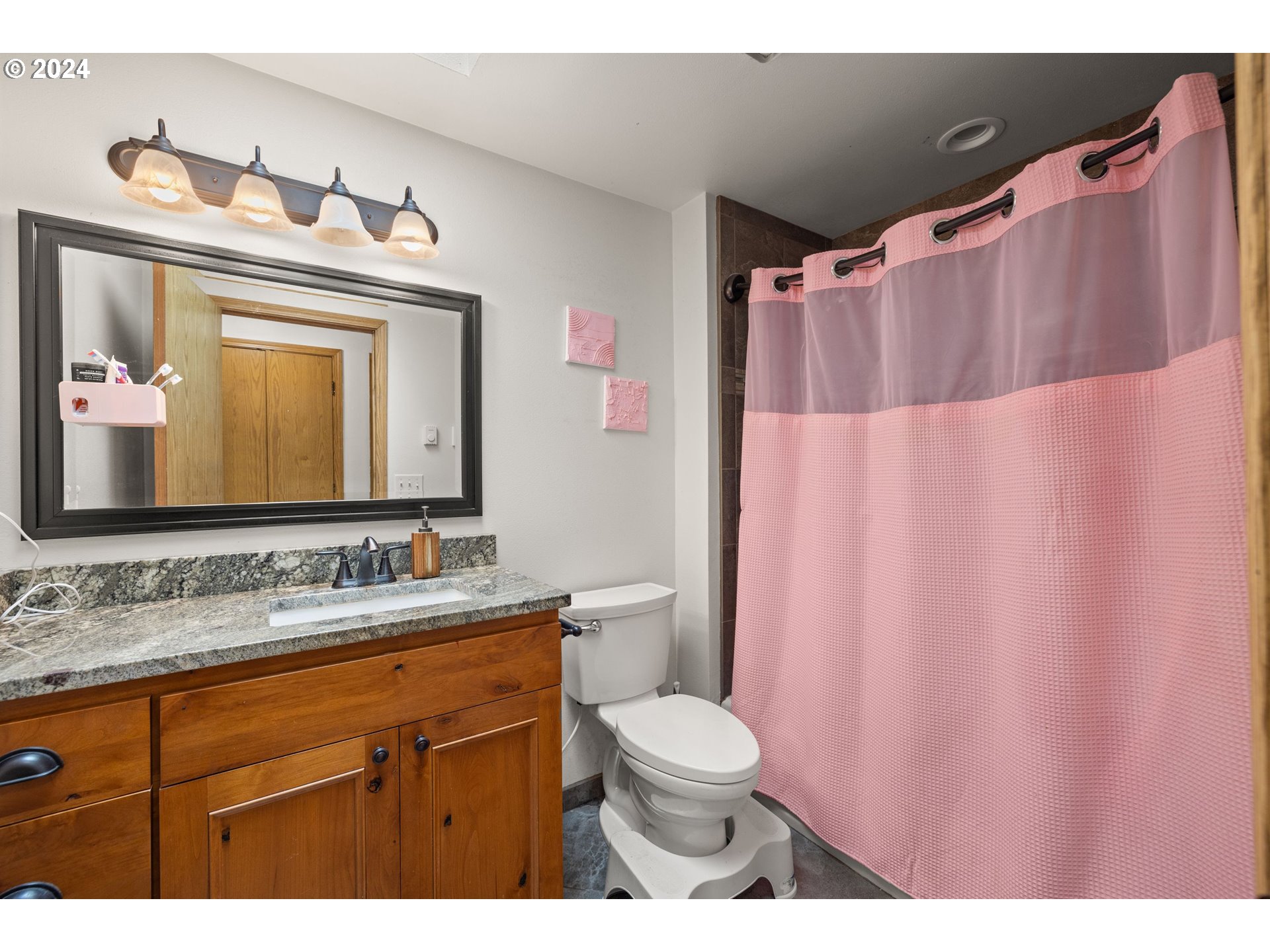 2701 Northeast 292nd Avenue Camas, WA 98607 - Photo 15 of 38 a bathroom with a sink vanity mirror and toilet
