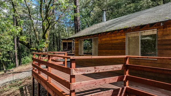 a view of a wooden deck