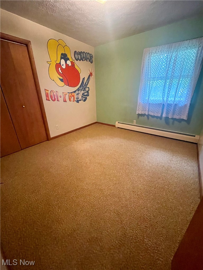 7815 Cemetery Road Vermilion, OH 44089 - Photo 20 of 43 Carpeted empty room with baseboard heating and a textured ceiling