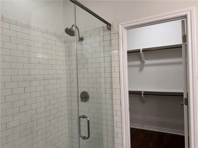 a bathroom with a shower