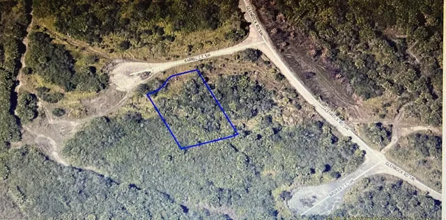 a view of a field with a small yard