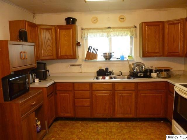 233 North 1st Street Carthage, IL 62321 - Photo 14 of 30 a kitchen with sink cabinets and window
