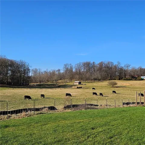 a view of a lake with houses in the background