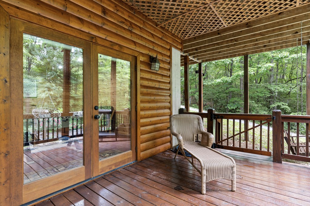 220 Solar Drive Blue Ridge, GA 30513 - Photo 52 of 59 a view of balcony with wooden floor