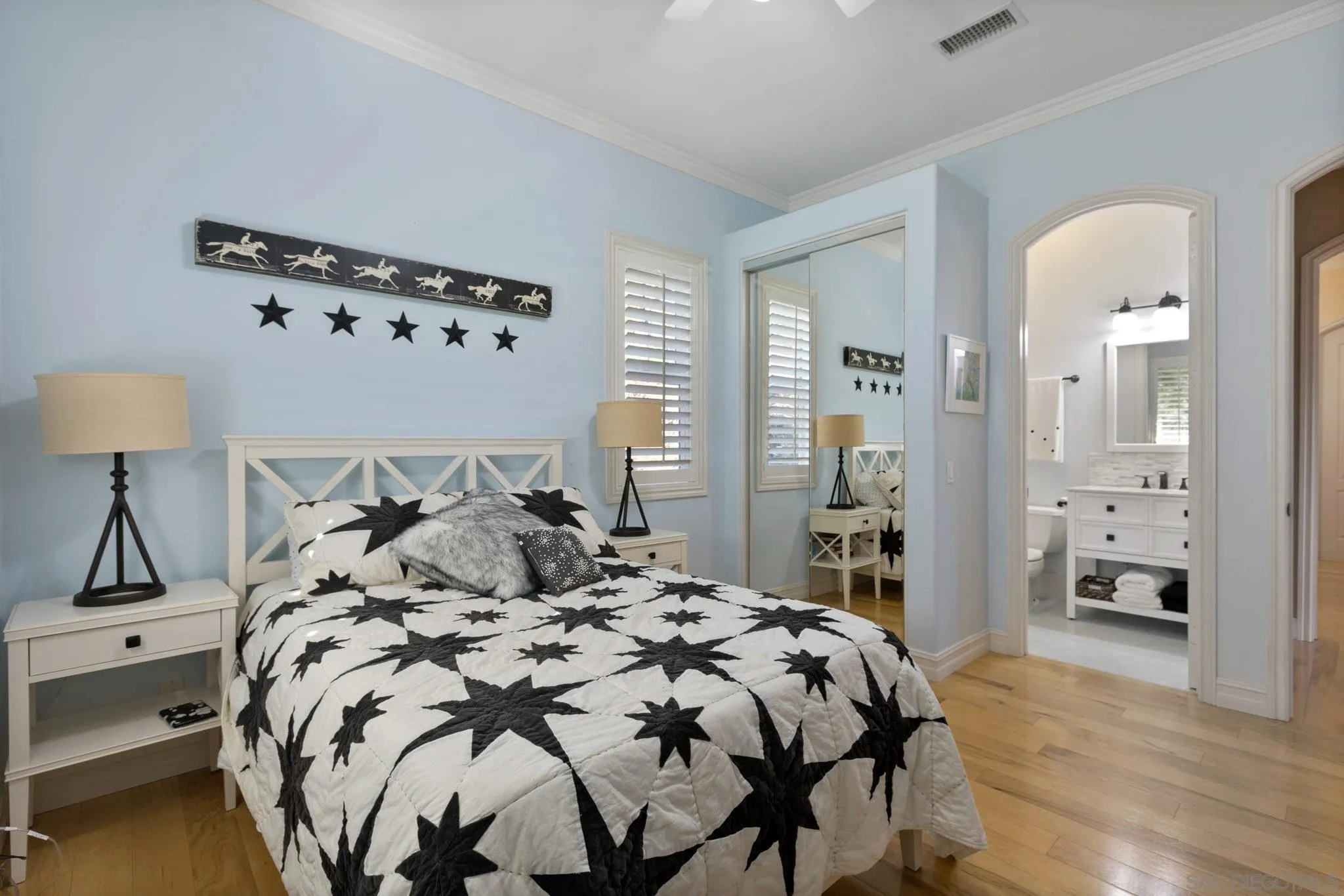 30419 Canyon Estates Road Vista, CA 92084 - Photo 40 of 75 a bed sitting in a bedroom and view of living room