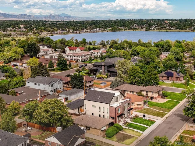 an aerial view of a city