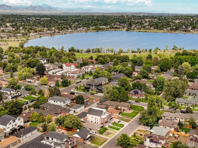 an aerial view of a city