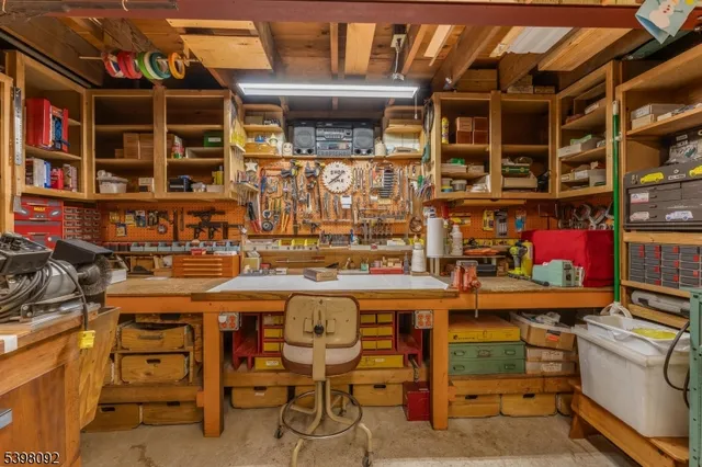 a view of a cafe with sitting area