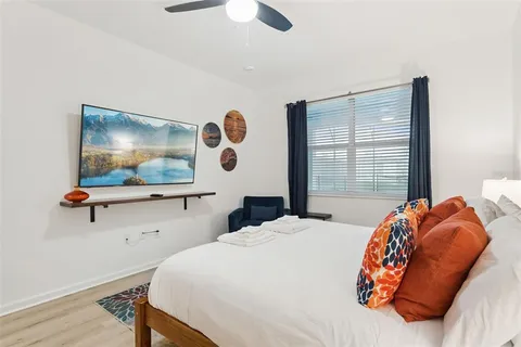 a living room with furniture and a couch