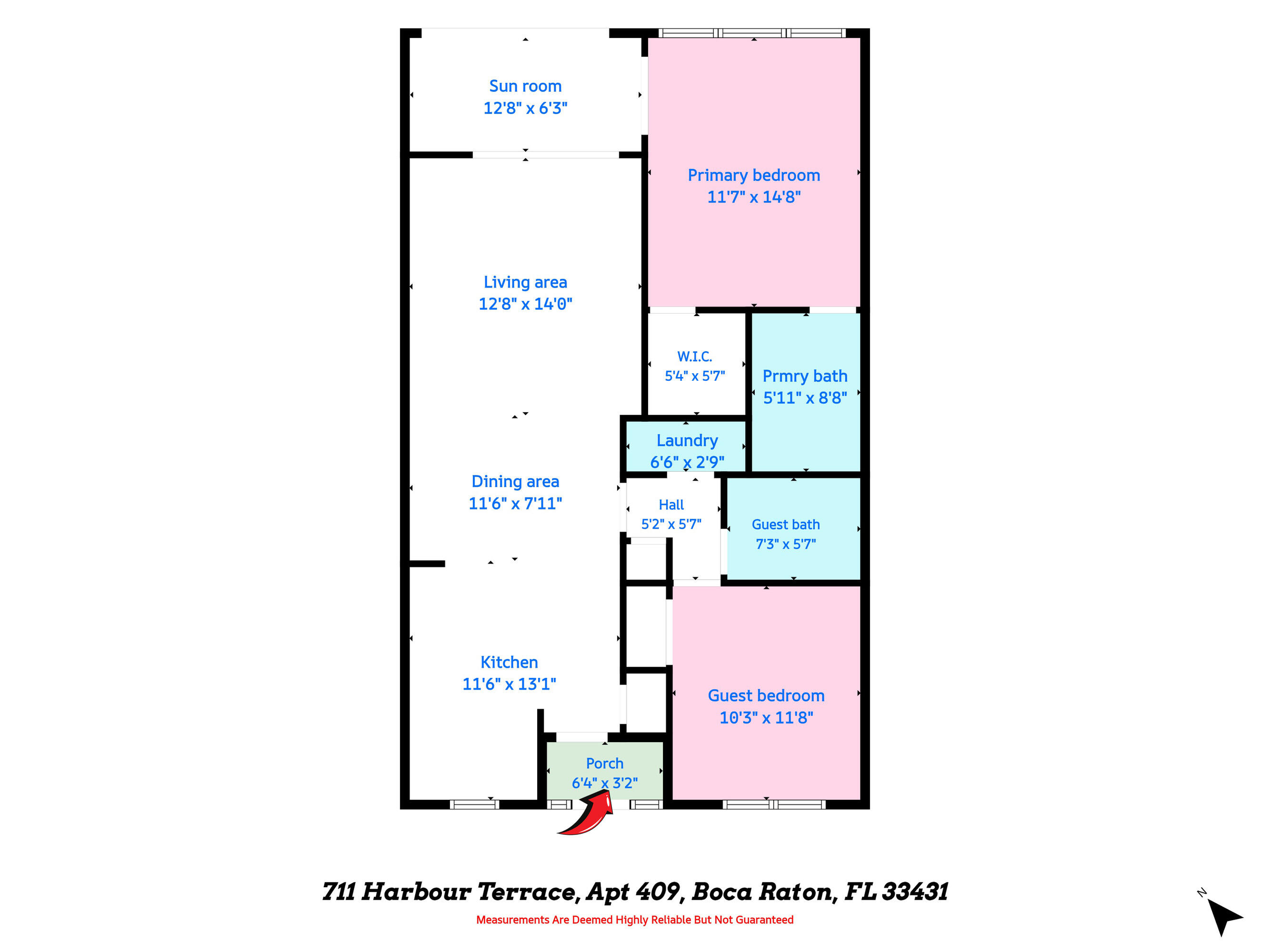 711 Northeast Harbour Terrace, Unit 409 Boca Raton, FL 33431 - Photo 42 of 42 3 Floor Plan