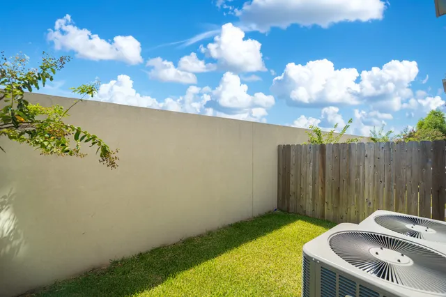 a view of yard with seating space