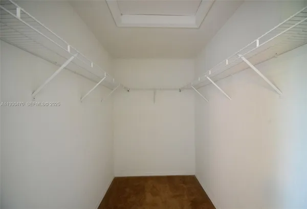 a view of small space with racks on the wall