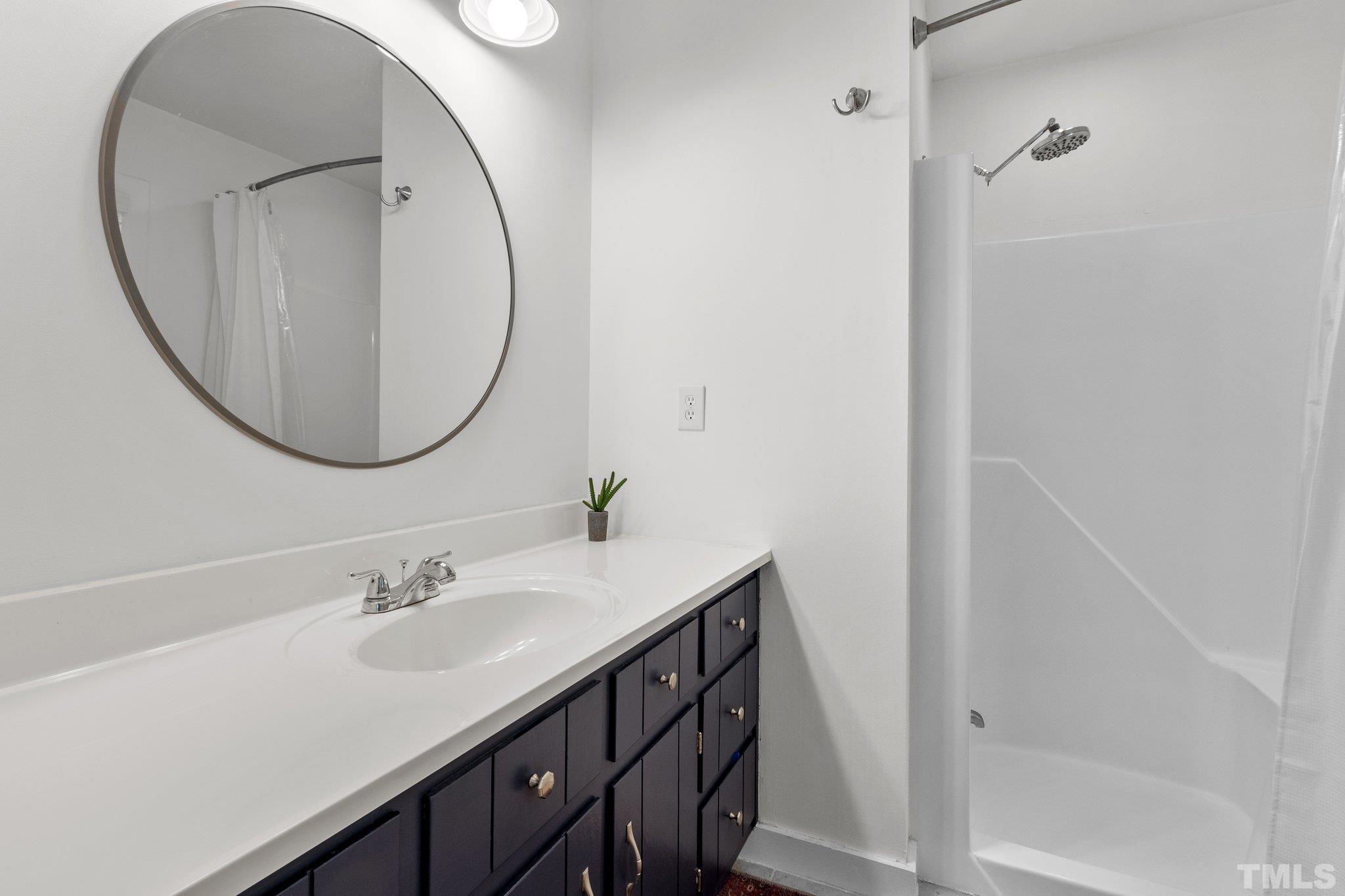5 St James Court Durham, NC 27713 - Photo 23 of 44 a bathroom with a sink and a mirror