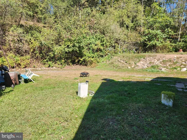 a view of a lake with a yard