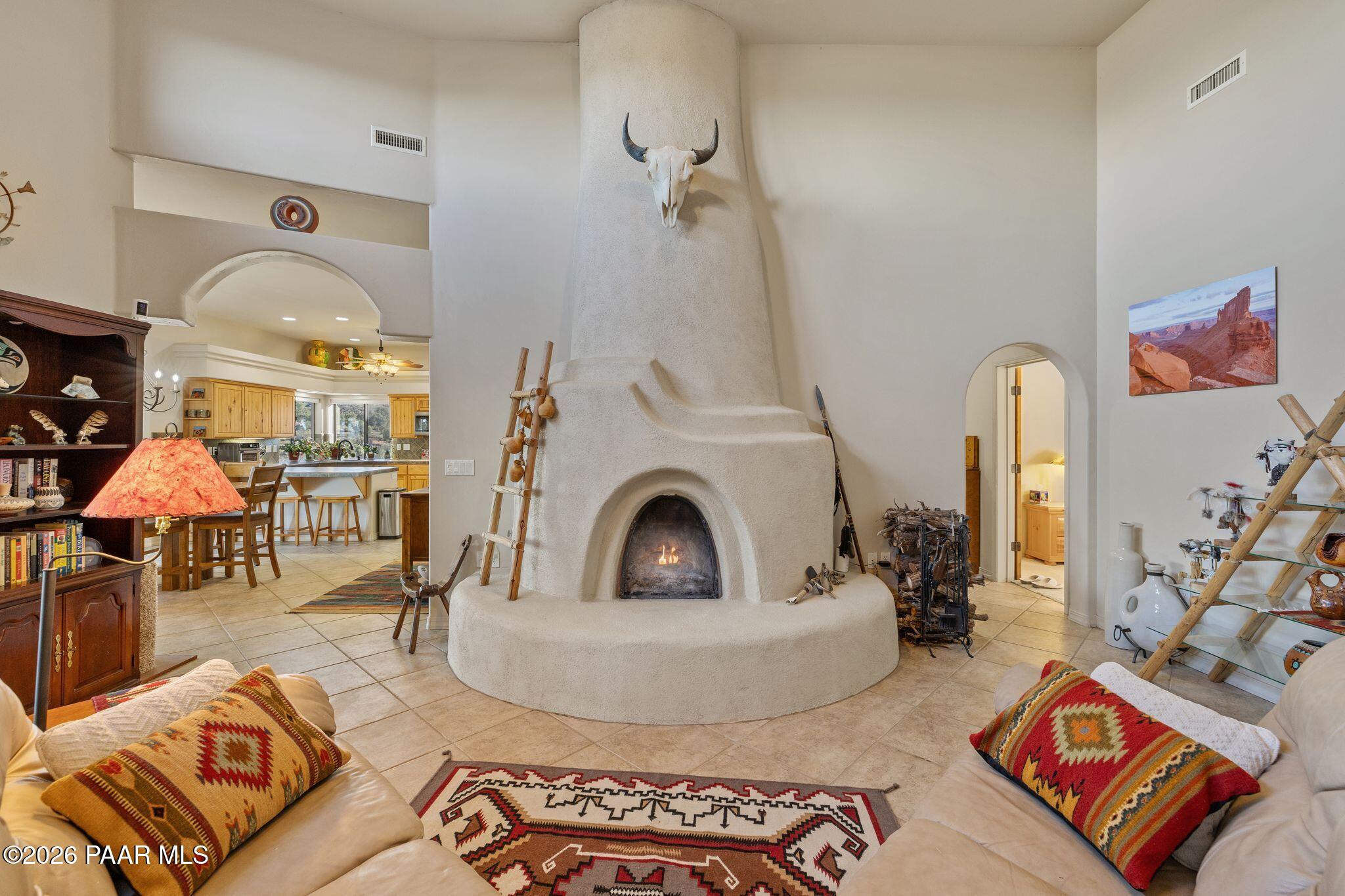 4676 West Tomahawk Ridge Lane Prescott, AZ 86305 - Photo 6 of 37 Kiva Fireplace