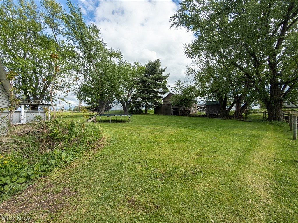 13429 West Calla Road Salem, OH 44460 - Photo 27 of 27 Expansive lawn area featuring mature trees and a rustic outbuilding
