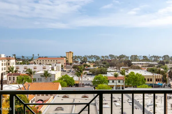 a view of a city from a balcony