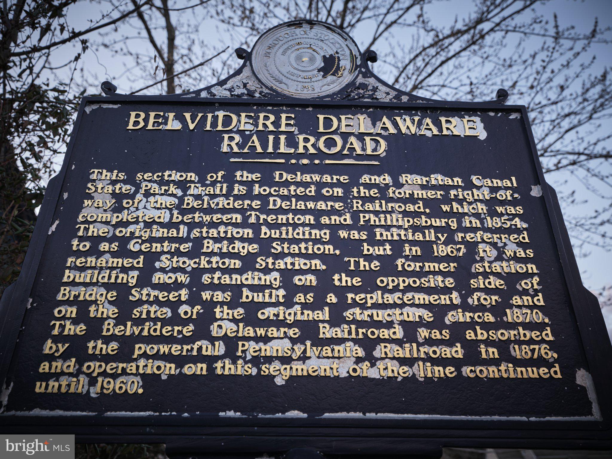 13 Bridge Street, Unit 2 Stockton, NJ 08559 - Photo 4 of 7 Historic Belvidere Delaware Railroad Sign