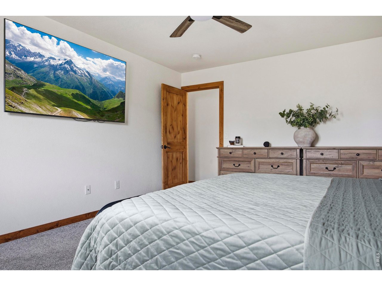 414 Prairie Clover Way Severance, CO 80550 - Photo 24 of 49 a bedroom with a bed and a potted plant