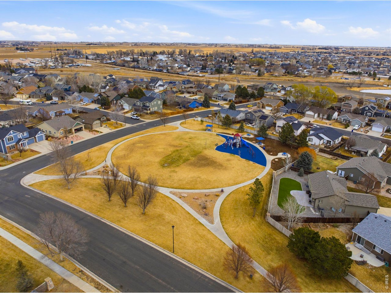414 Prairie Clover Way Severance, CO 80550 - Photo 44 of 49 an aerial view of residential houses with outdoor space